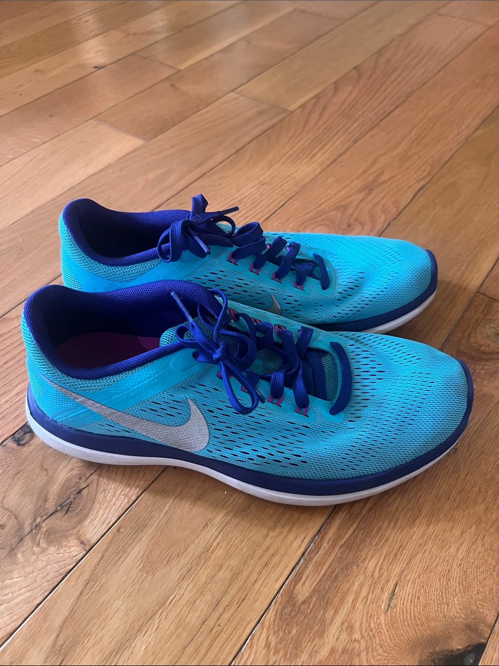 Nike Turquoise & Royal Blue Women's Running Shoes